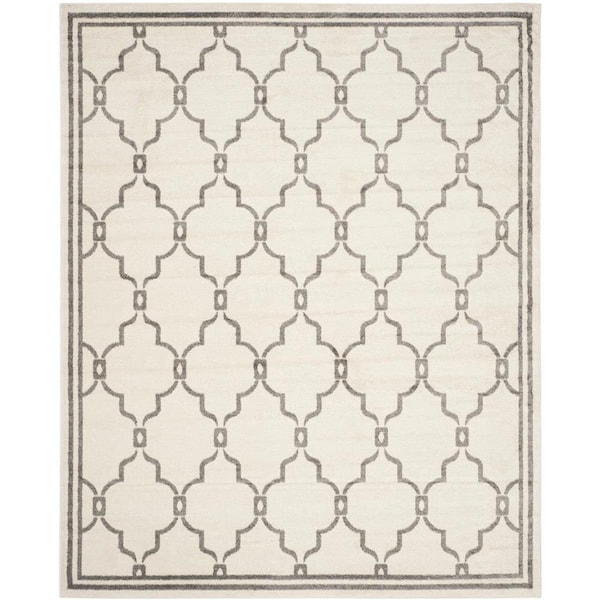 Flowers First 10 x 14 ft. Amherst Power Loomed Area Rug, Ivory & Grey - Large Rectangle - FL1889465