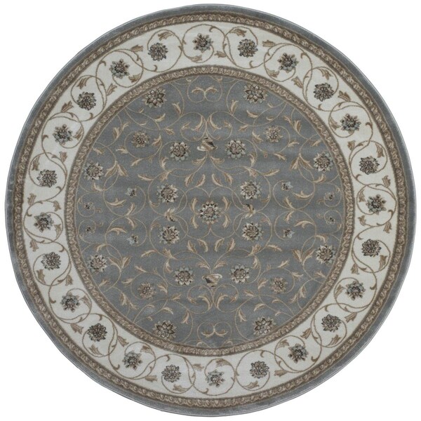 Auric 3743-1004-GREY 5 ft.3 Round Pisa Area Rug - Grey - AU2643499
