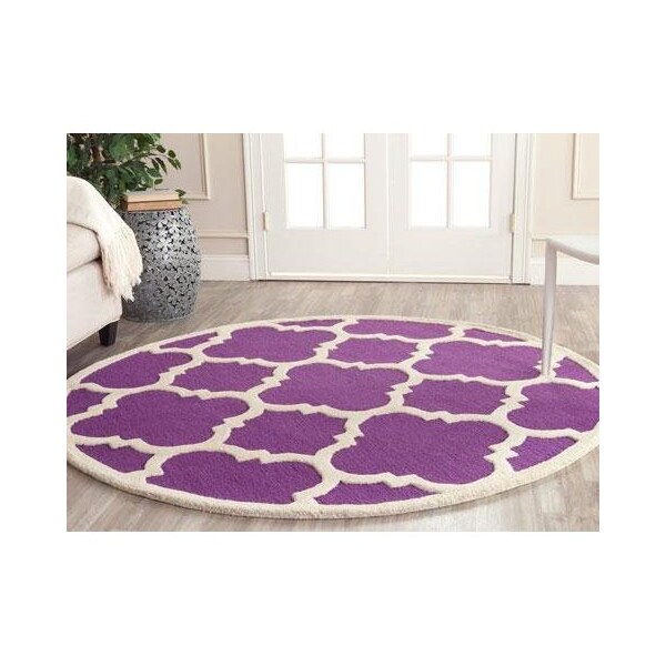 Safavieh Cambridge Hand Tufted Runner Rug- Purple - Ivory- 2 ft. 6 in. x 12 ft. - CAM140K-212
