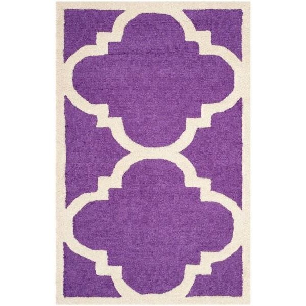 Safavieh Cambridge Hand Tufted Runner Rug- Purple - Ivory- 2 ft. 6 in. x 12 ft. - CAM140K-212