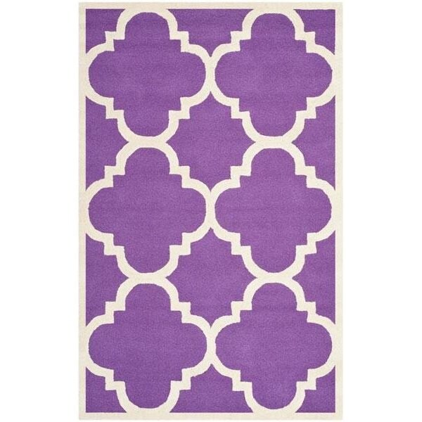 Safavieh Cambridge Hand Tufted Runner Rug- Purple - Ivory- 2 ft. 6 in. x 12 ft. - CAM140K-212