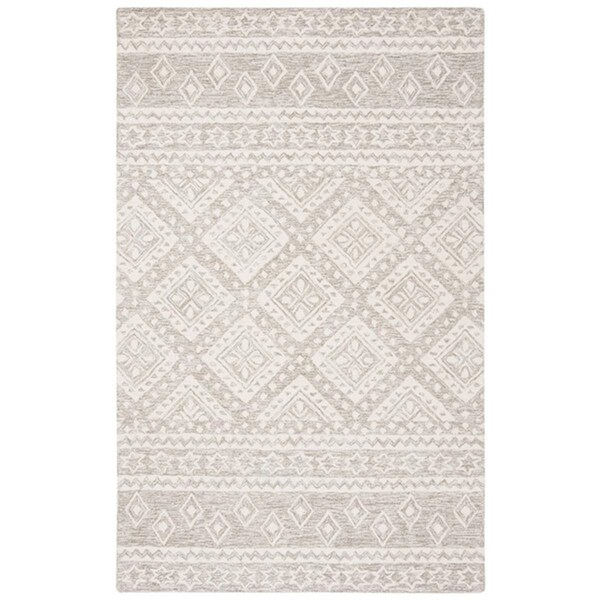 Safavieh 4 x 6 ft. Micro-Loop 500 Rectangle Hand-Tufted Rug Gray & Ivory - MLP501F-4