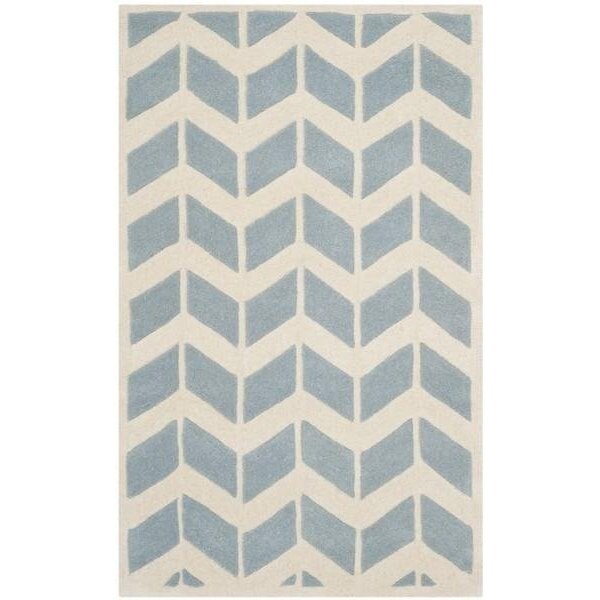 Safavieh Chatham Hand Tufted Rectangle Rug- Blue - Ivory- 2 ft. 6 in. x 4 ft. - CHT746B-24