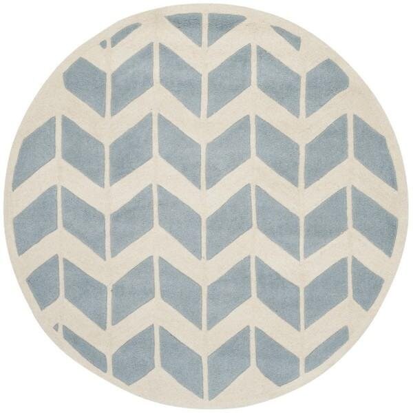 Safavieh Chatham Hand Tufted Rectangle Rug- Blue - Ivory- 2 ft. 6 in. x 4 ft. - CHT746B-24