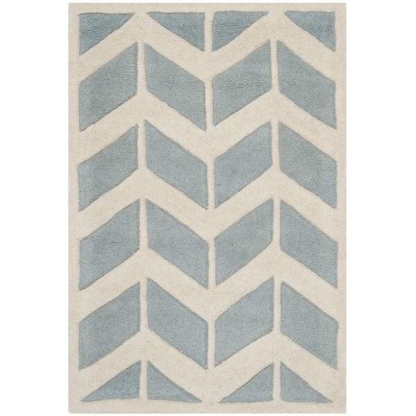 Safavieh Chatham Hand Tufted Rectangle Rug- Blue - Ivory- 2 ft. 6 in. x 4 ft. - CHT746B-24