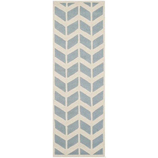 Safavieh Chatham Hand Tufted Rectangle Rug- Blue - Ivory- 2 ft. 6 in. x 4 ft. - CHT746B-24