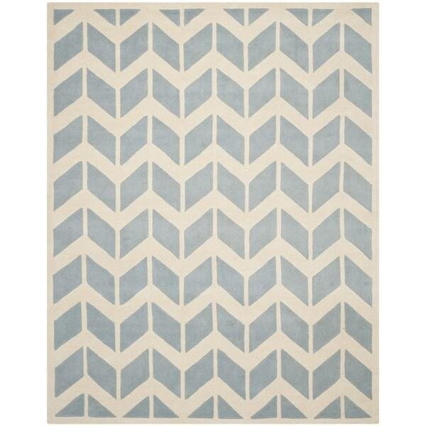 Safavieh Chatham Hand Tufted Rectangle Rug- Blue - Ivory- 2 ft. 6 in. x 4 ft. - CHT746B-24