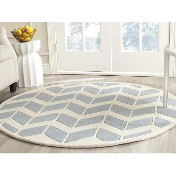 Safavieh Chatham Hand Tufted Rectangle Rug- Blue - Ivory- 2 ft. 6 in. x 4 ft. - CHT746B-24
