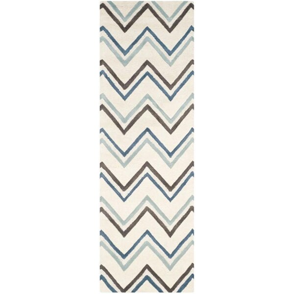 Safavieh Cambridge Hand Tufted Runner Rug- IVORY - BLUE- 2 ft. 6 in. x 8 ft. - CAM581A-28