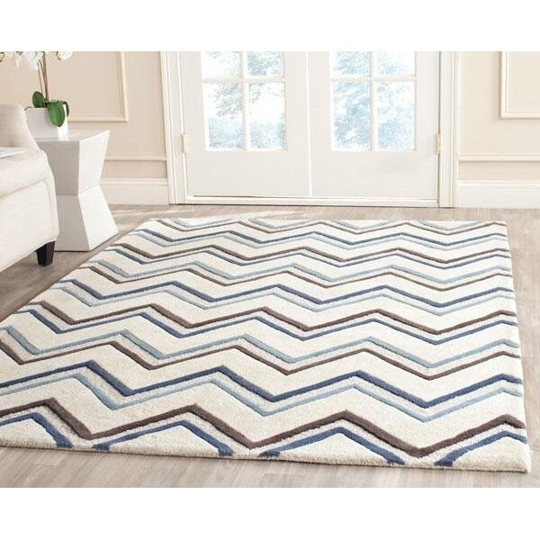 Safavieh Cambridge Hand Tufted Runner Rug- IVORY - BLUE- 2 ft. 6 in. x 8 ft. - CAM581A-28