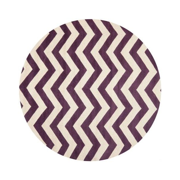 Safavieh Chatham Hand Tufted Small Rectangle Rug- Purple - Ivory- 4 x 6 ft. - CHT715F-4