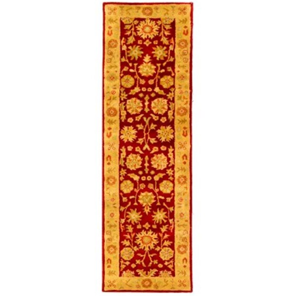 Safavieh 2 ft. - 3 in. x 8 ft. Runner- Traditional Heritage Red And Gold Hand Tufted Rug - HG813A-28