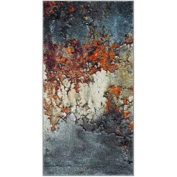 Flowers First 2 ft. 7 in. x 5 ft. Glacier Power Loomed Area Rug, Blue & Multi Color - Small Rectangle - FL1881758