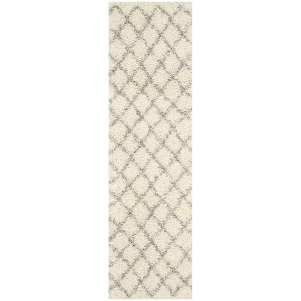 Safavieh 2 ft. - 3 in. x 12 ft. SGD - Dallas Shag Power Loomed Runner Rug - Ivory and Grey - SGD258F-212