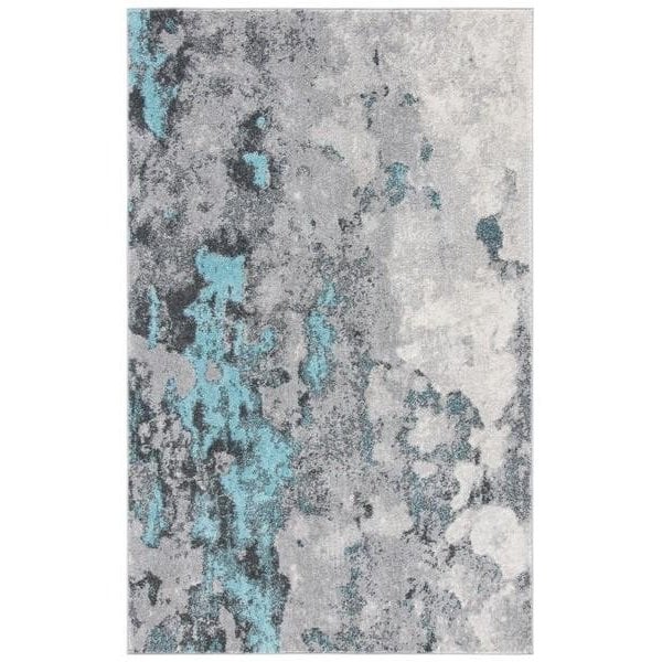 Safavieh Rectangular Adirondack Contemporary Area Rug, Turquoise & Grey - 4 x 6 ft. - ADR134K-4