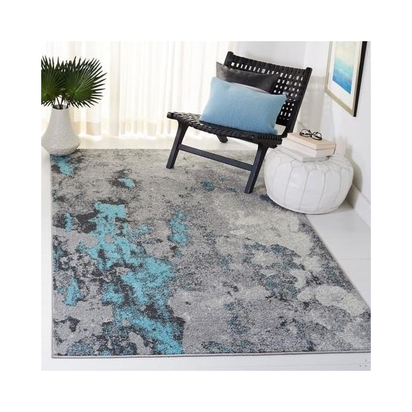 Safavieh Rectangular Adirondack Contemporary Area Rug, Turquoise & Grey - 4 x 6 ft. - ADR134K-4