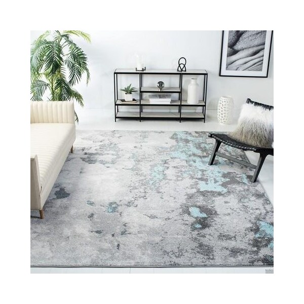 Safavieh Rectangular Adirondack Contemporary Area Rug, Turquoise & Grey - 4 x 6 ft. - ADR134K-4