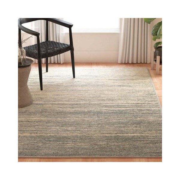 Safavieh 6 x 6 ft. Adirondack Power Loomed Round Area RugSlate & Cream - ADR113T-6R