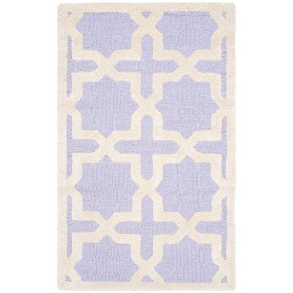 Safavieh Cambridge Hand Tufted Runner RugLavander & Ivory 2 ft.-6 in. x 10 ft. - CAM125C-210