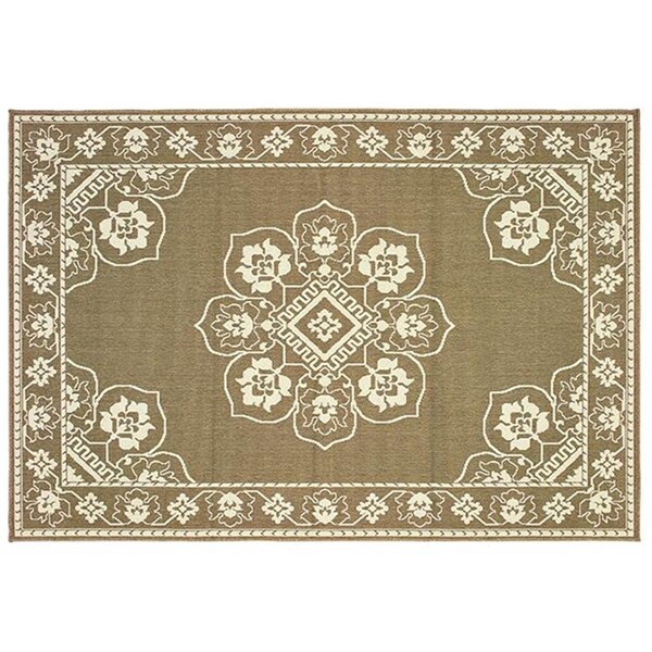 Configuracion Marina Indoor Outdoor Outdoor Oriental Rectangle Area Rug, Tan - 6 ft. 7 in. x 9 ft. 6 in. - CO1876619