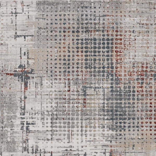 Homeroots 39 x 55 in. Grey or Brick Polypropylene & Polyester Rug - 374876