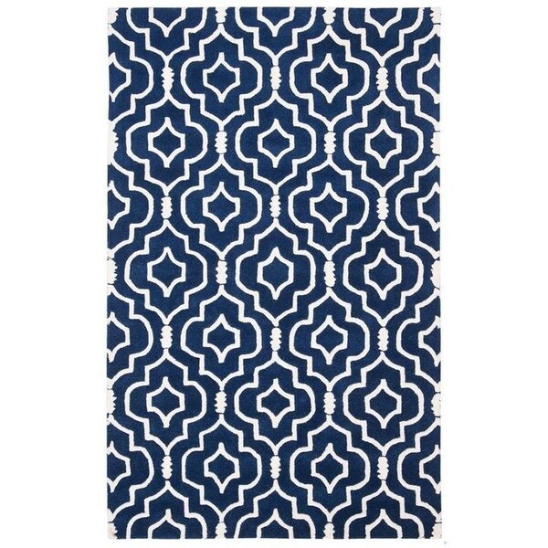 Safavieh Chatham Hand Tufted Rectangle Rug- Dark Blue - Ivory- 2 ft. 3 in. x 9 ft. - CHT736C-29