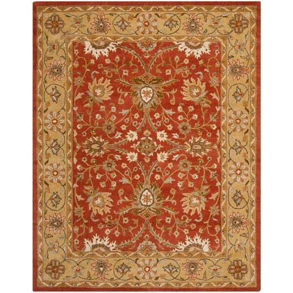 Safavieh 4 ft. x 6 ft. Small Rectangle Traditional Antiquities Rust and Gold Hand Tufted Rug - AT249C-4