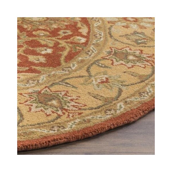 Safavieh 4 ft. x 6 ft. Small Rectangle Traditional Antiquities Rust and Gold Hand Tufted Rug - AT249C-4