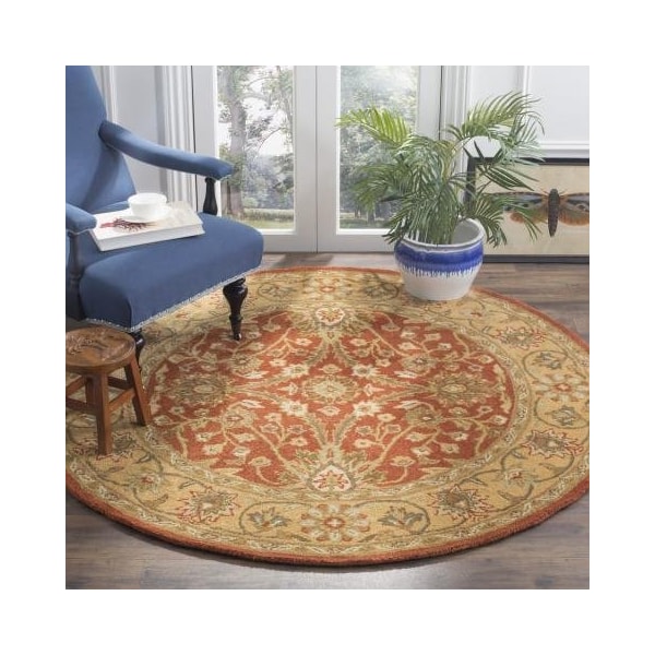 Safavieh 4 ft. x 6 ft. Small Rectangle Traditional Antiquities Rust and Gold Hand Tufted Rug - AT249C-4