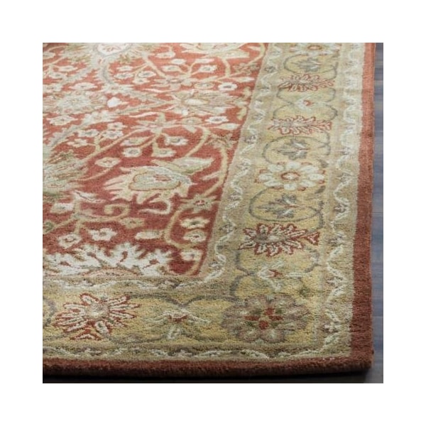Safavieh 4 ft. x 6 ft. Small Rectangle Traditional Antiquities Rust and Gold Hand Tufted Rug - AT249C-4