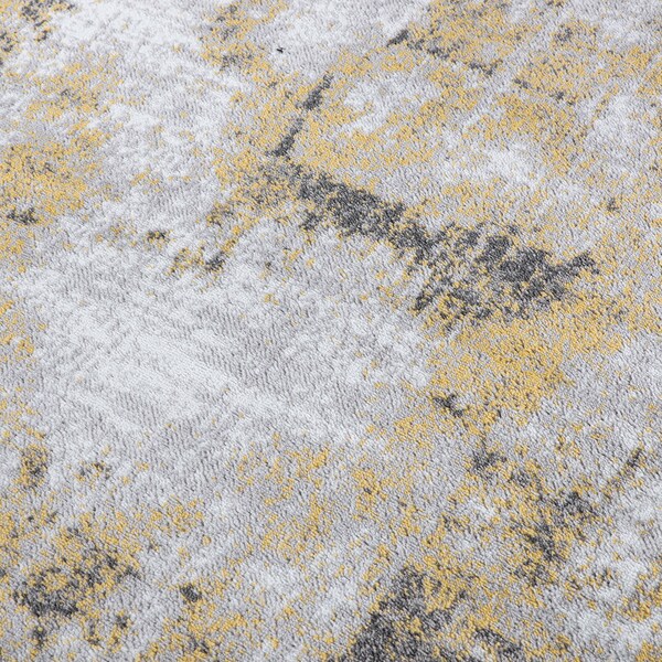 World Rug Gallery Contemporary Chic Abstract Design Runner Rug 2'x7' Yellow - 937YELLOW2X7
