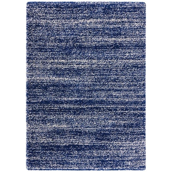 Safavieh 4 x 6 ft. Hudson Shag Vintage Rectangle Power Loomed Rug Navy & Ivory - SGH295N-4