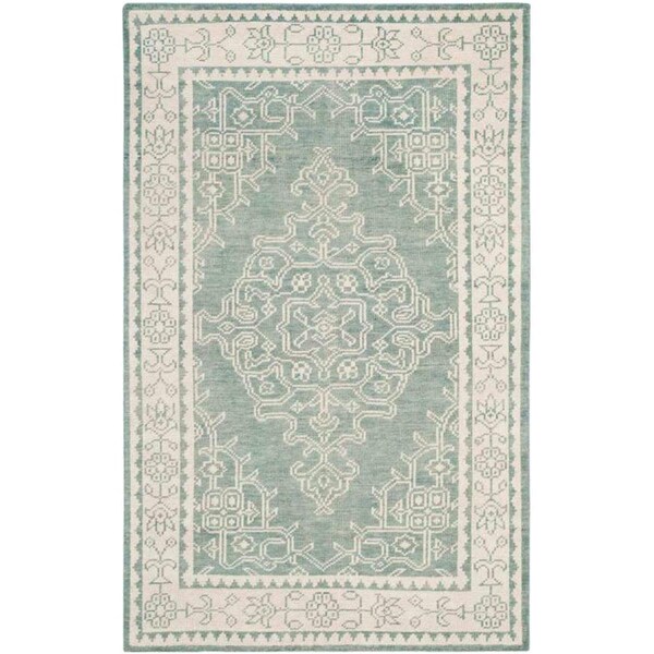 Safavieh 4 x 6 ft. Small Rectangle Kenya Hand Knotted RugIvory & Blue - KNY638A-4