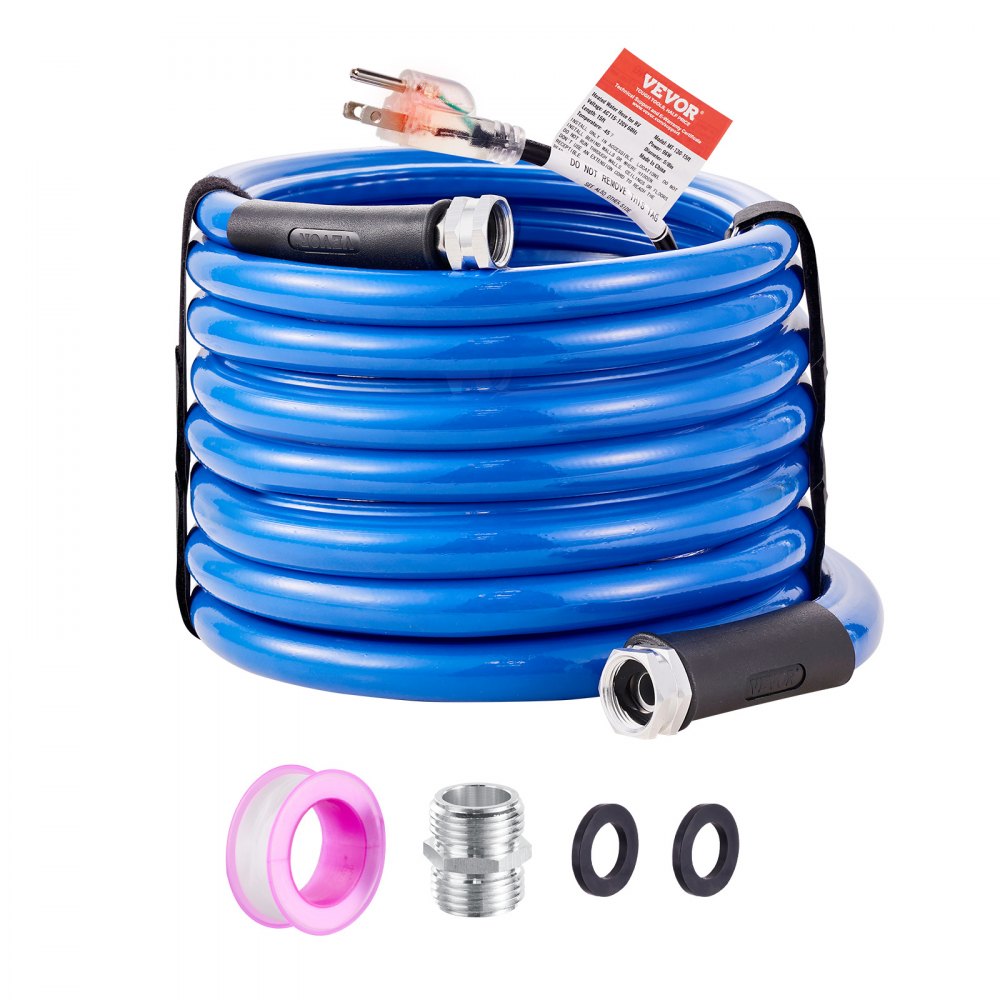 VEVOR 30ft Heated Water Hose for RV, Heated Drinking Water Hose Antifreeze to -45°F, Automatic Self-regulating, 5/8" I.D. with 3/4" GHT Adapter, Lead and BPA Free - GHKJRSG30YC0BXYABV1