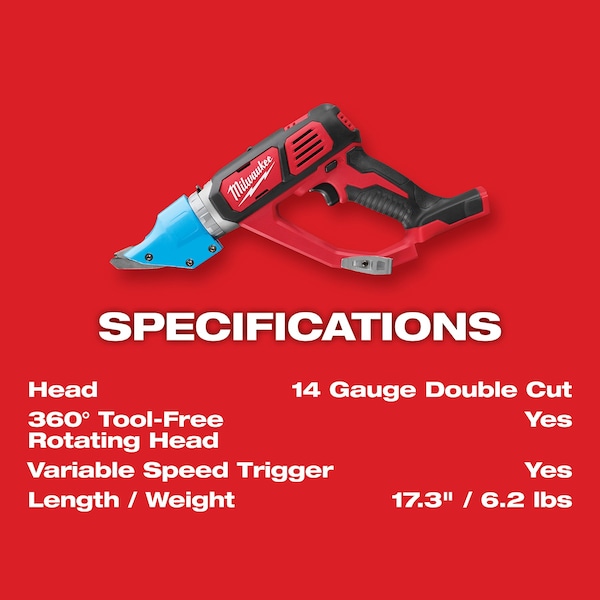 Milwaukee Tool M18 14 Gauge Double Cut Shear (Tool Only) - 2636-20