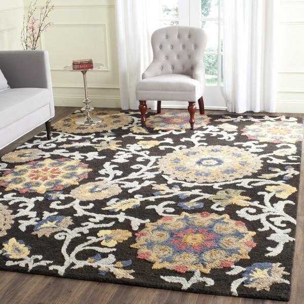 Safavieh Blossom Hand Tufted Runner Rug, Charcoal and Multicolor - 2 ft.-3 in. x 6 ft. - BLM401A-26