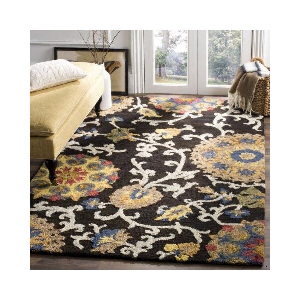 Safavieh Blossom Hand Tufted Runner Rug, Charcoal and Multicolor - 2 ft.-3 in. x 6 ft. - BLM401A-26