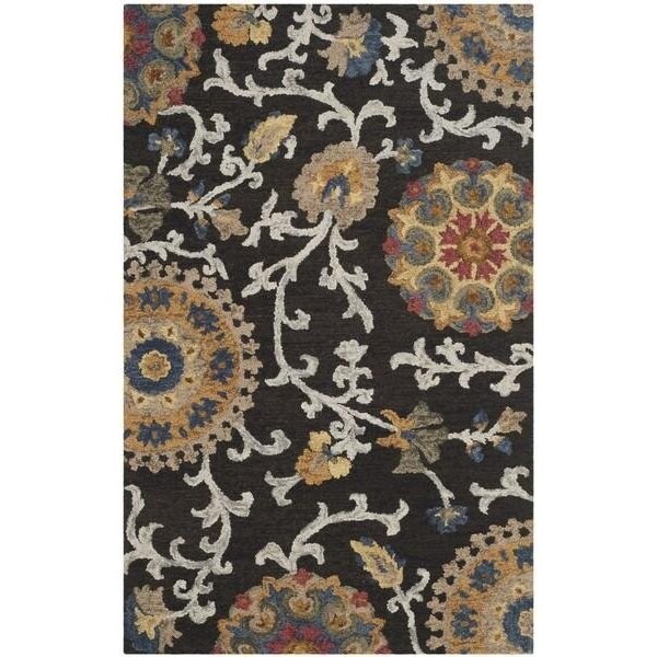 Safavieh Blossom Hand Tufted Runner Rug, Charcoal and Multicolor - 2 ft.-3 in. x 6 ft. - BLM401A-26