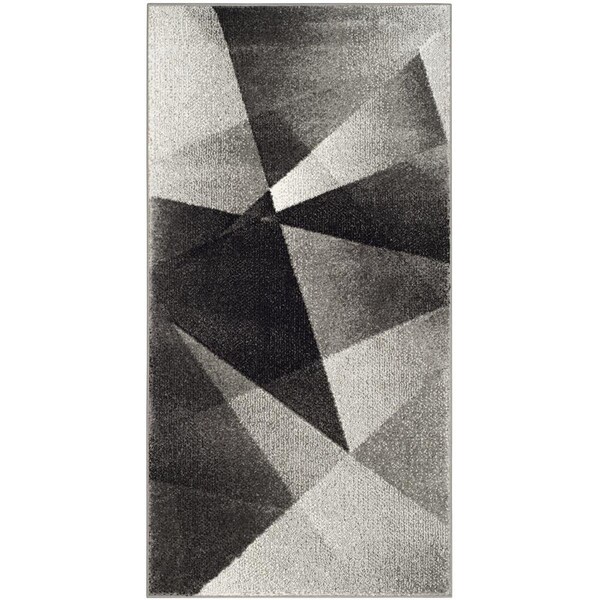 Flowers First 2 ft. 7 in. x 5 ft. Porcello Power Loomed Area Rug, Light Grey & Charcoal - Small Rectangle - FL2149503