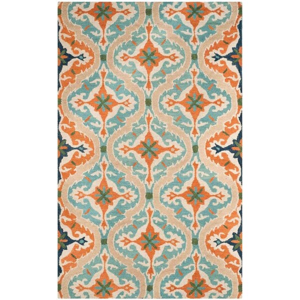 Safavieh Roslyn Hand Tufted Rectangle RugBlue & Beige 5 x 8 ft. - ROS595A-5