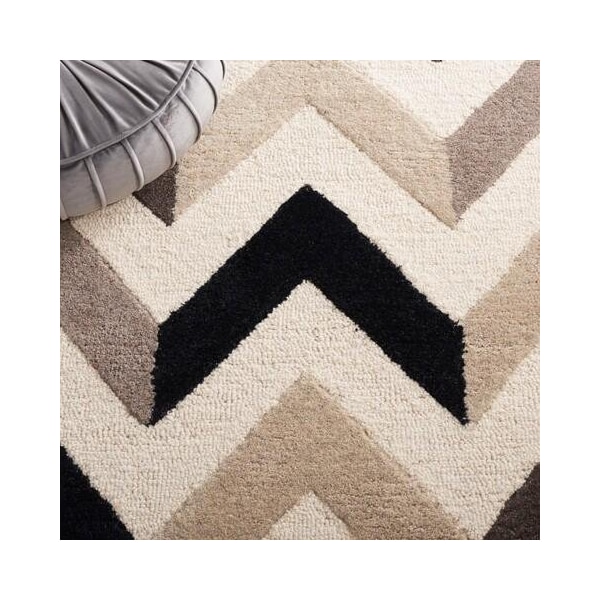 Safavieh Cambridge Hand Tufted Small Rectangle Rug- IVORY - BLACK- 4 x 6 ft. - CAM580C-4
