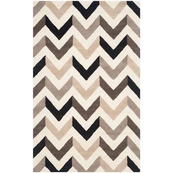 Safavieh Cambridge Hand Tufted Small Rectangle Rug- IVORY - BLACK- 4 x 6 ft. - CAM580C-4