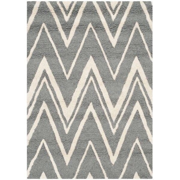 Safavieh 4 x 6 ft. Cambridge Hand Tufted Small Rectangle Area RugDark Grey & Ivory - CAM711D-4