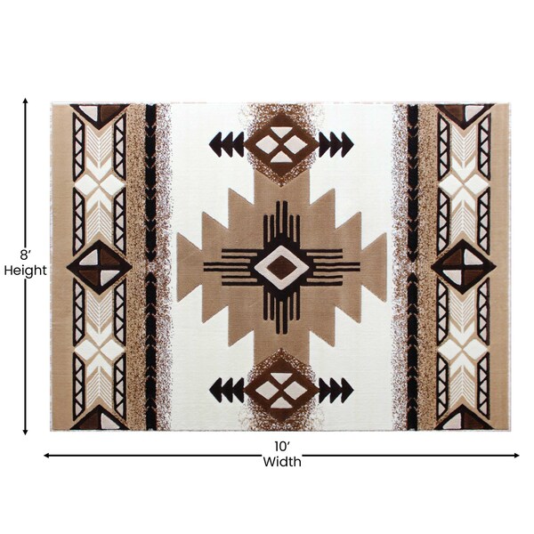 Flash Furniture 8' x 10' Ivory Rustic Southwest Style Area Rug - ACD-RG184-810-IV-GG