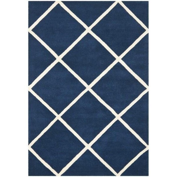 Safavieh Chatham Hand Tufted Accent Rug- Dark Blue - Ivory- 2 x 3 ft. - CHT720C-2
