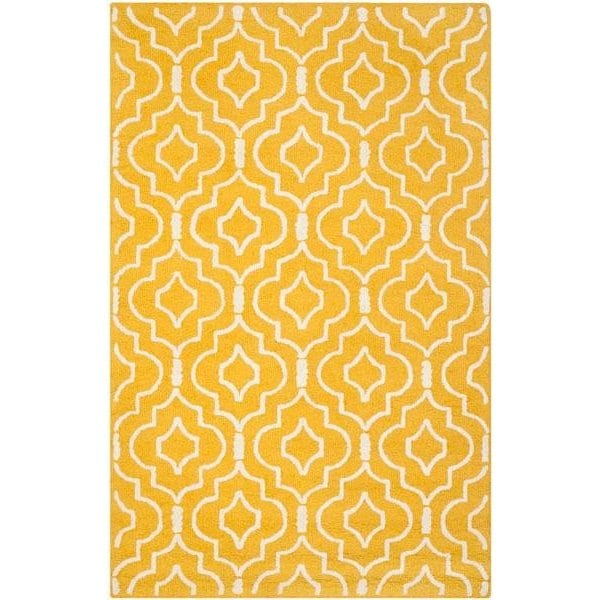 Safavieh Cambridge Rectangle Hand Tufted Rug, Gold and Ivory - 4 x 6 ft. - CAM141Q-4