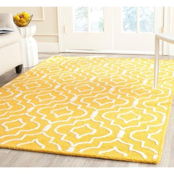 Safavieh Cambridge Rectangle Hand Tufted Rug, Gold and Ivory - 4 x 6 ft. - CAM141Q-4