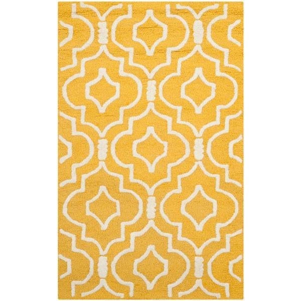 Safavieh Cambridge Rectangle Hand Tufted Rug, Gold and Ivory - 4 x 6 ft. - CAM141Q-4