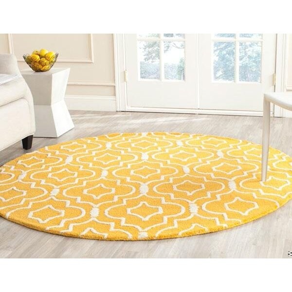 Safavieh Cambridge Rectangle Hand Tufted Rug, Gold and Ivory - 4 x 6 ft. - CAM141Q-4