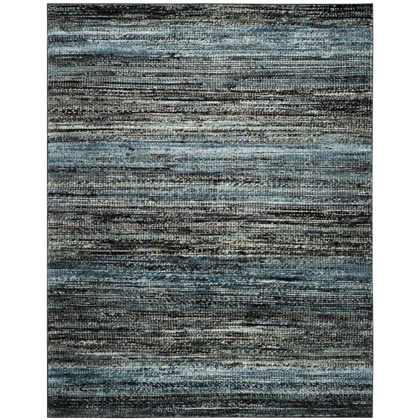 Flowers First 8 x 10 ft. Porcello Power Loomed Area Rug, Charcoal & Blue - Large Rectangle - FL1892370